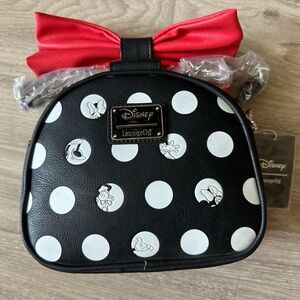 Disney Loungefly x Minnie Black and White Polka Dot Bag